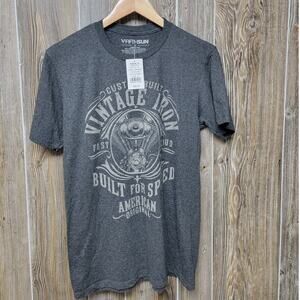 Fifth Sun Motorcycle Graphic Tee Mens Small  T Shirt Vintage Iron Black